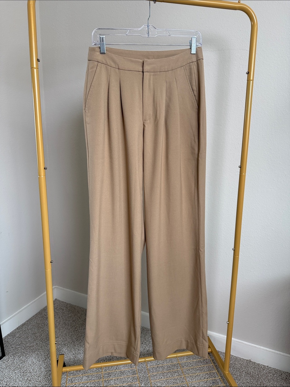 Splendid x Cella Jane Wide Leg Trouser Pants Neutral Taupe Small